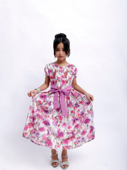 1 piece Beautiful Digital Printed Lawn Western Frock.(Stitch)